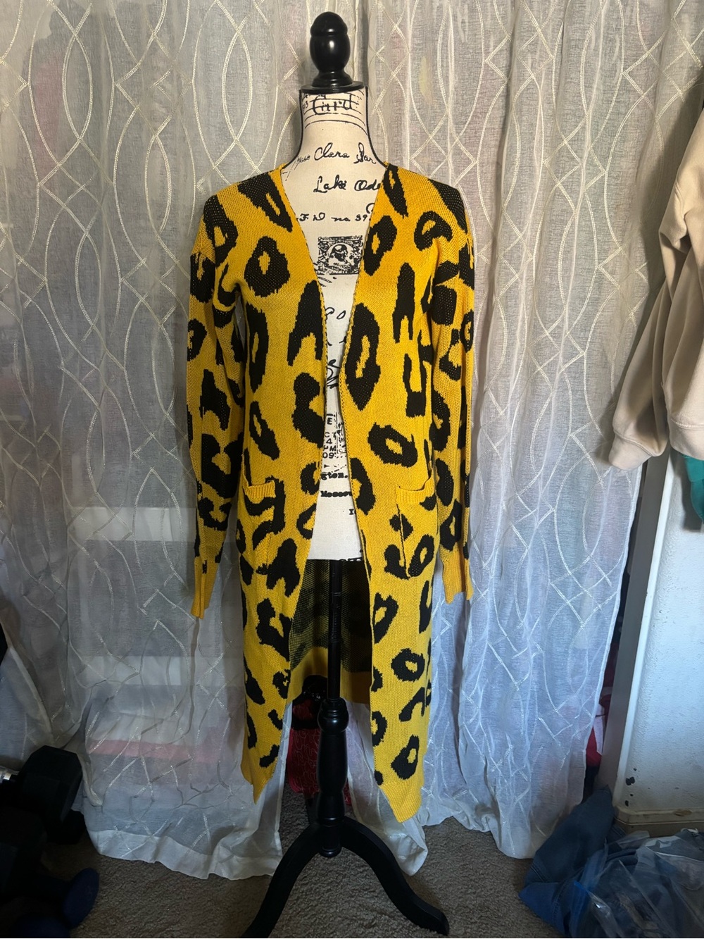 Othr Yellow and Black Leopard-Print Long Cardigan